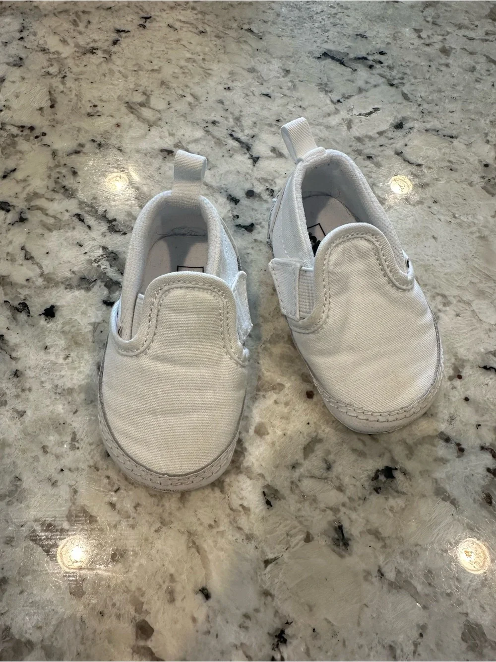 Vans Baby Slip-On Canvas Shoes in White